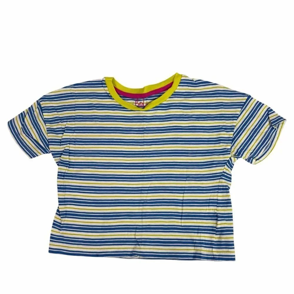 Mini Boden Girls 7/8 Crewneck Striped T-shirt